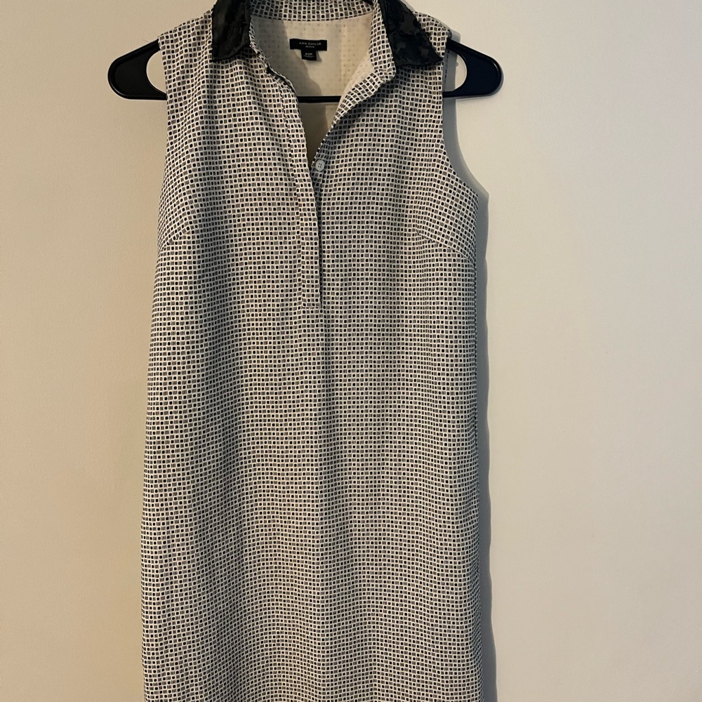 Ann Taylor faux leather collar dress